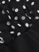 Tuta lunga monospalla patchwork a pois nero anni '30