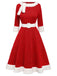 Abito natalizio in peluche rosso anni '50