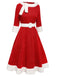 Abito natalizio in peluche rosso anni '50
