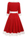 Abito natalizio in peluche rosso anni '50