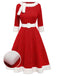Abito natalizio in peluche rosso anni '50