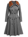Cappotto in pelliccia sintetica con revers grigio anni '30