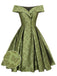 Abito farfalla spalle scoperte verde anni '50
