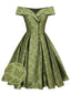 Abito farfalla spalle scoperte verde anni '50