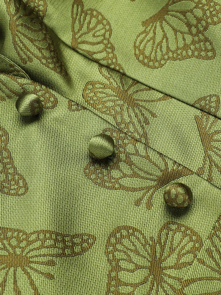 Abito farfalla spalle scoperte verde anni '50