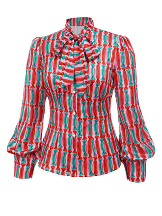 Camicetta con colletto e bottoni stile caramella anni '50