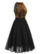 Abito con glitter oro patchwork rosso anni '50