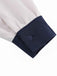 Abito patchwork con cintura blu e bianco anni '50