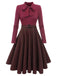 Abito in maglia plaid verde scuro anni '50