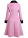 Cappotto in velluto con bottoni patchwork rosa anni '30