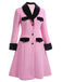 Cappotto in velluto con bottoni patchwork rosa anni '30