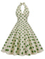 Abito a ruota con a pois  scollo all'americana anni '50
