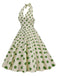 Abito a ruota con a pois  scollo all'americana anni '50