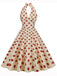 Abito a ruota con a pois  scollo all'americana anni '50