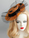 Cappello da pipistrello in pizzo retrò arancione Halloween