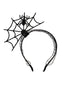 Fascia per capelli nero con ragnatela di Halloween