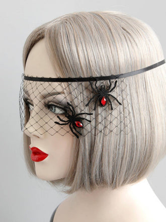 Cerchietto a rete con strass a forma di ragno Halloween