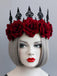 Cerchietto con corona di rose rosso Halloween