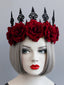 Cerchietto con corona di rose rosso Halloween