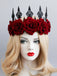 Cerchietto con corona di rose rosso Halloween