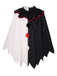 Mantello da clown horror Halloween in bianco e nero anni '50