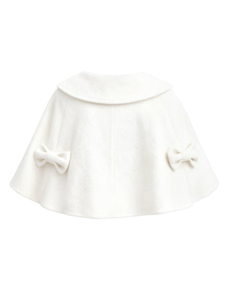 Mantella con fiocco e collo rotondo bianco anni '50