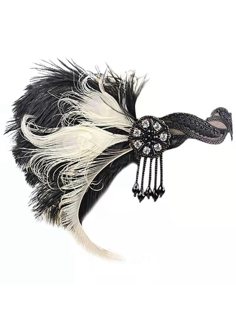 [Prevendita] Cerchietto con nappe in piume di pavone Gatsby anni '20