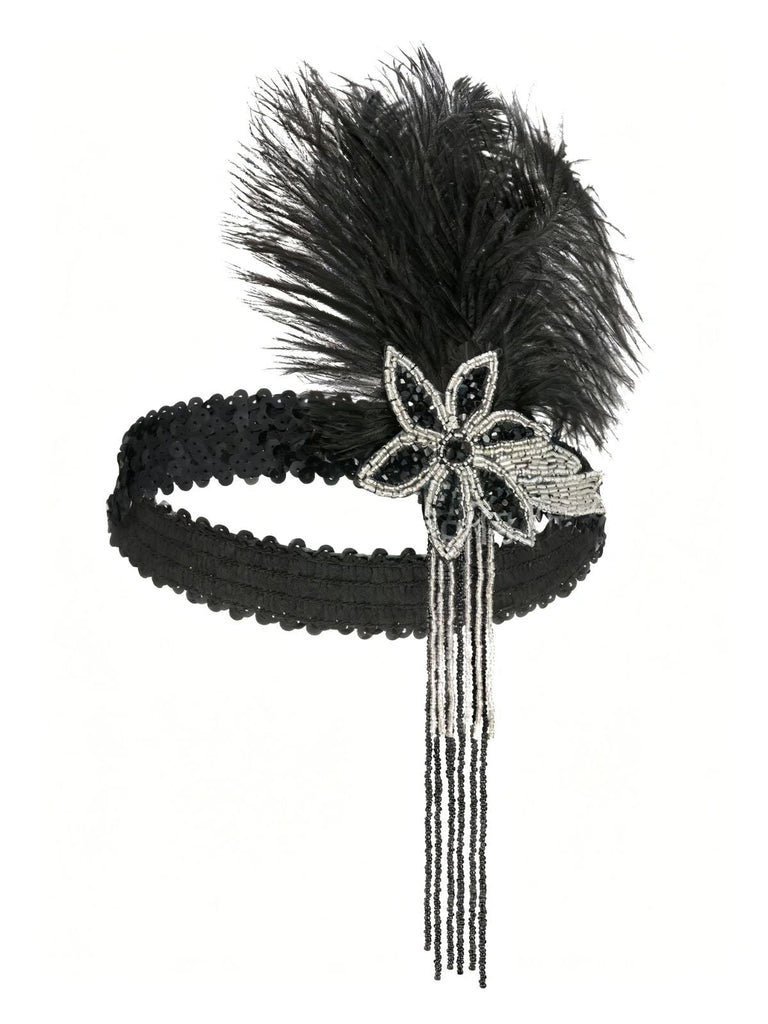 Copricapo con perline e paillettes stile Gatsby anni '20