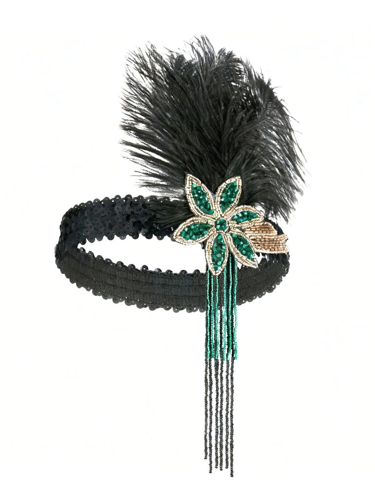 Copricapo con perline e paillettes stile Gatsby anni '20