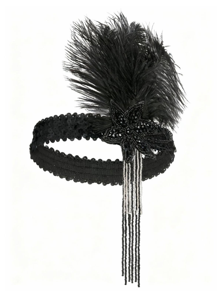 Copricapo con perline e paillettes stile Gatsby anni '20