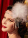 Copricapo floreale con piume e strass Gatsby anni '20