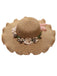 Cappello da sole in rafia floreale 3Dcon frange