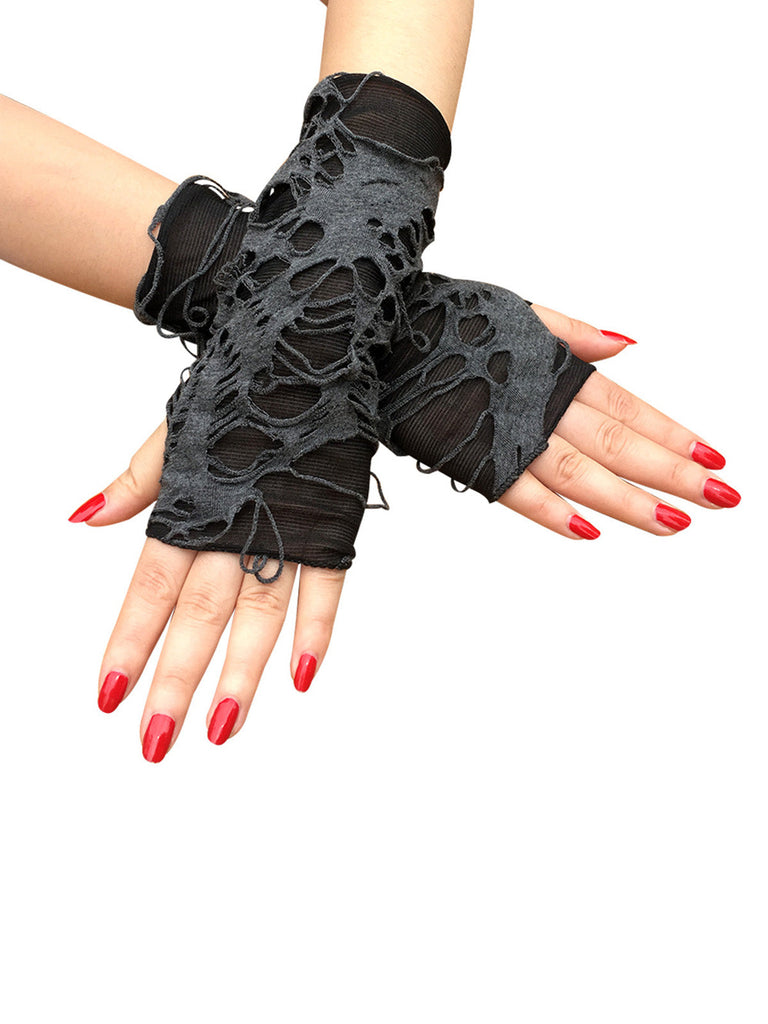Guanti punk strappati retrò di Halloween
