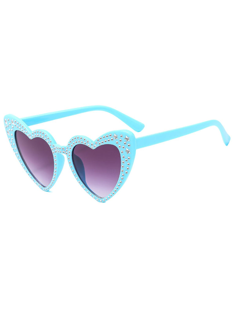 Occhiali da sole con montatura a cuore in strass