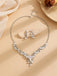 Set di collana e orecchini con foglie di perle bianche e strass