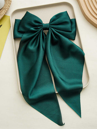 Forcina per capelli con fiocco in raso verde