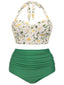 [Taglia Forti] Bikini lacci scollo all'americana floreale anni '50