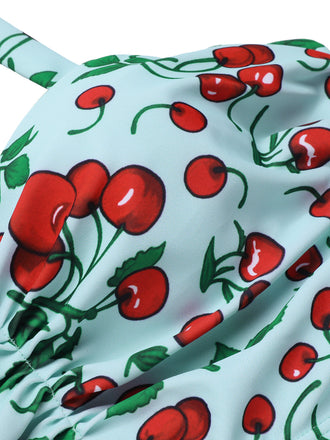 [Prevendita] Costumi estivo retrò scollo a V e ciliegie anni '50