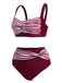 Costumi intrecciate a righe spalline patchwork bordeaux anni '50