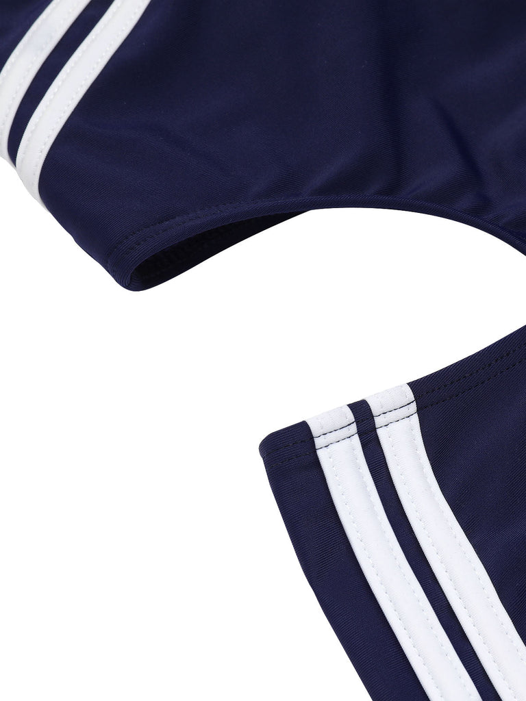 Costumi intero blu navy scollo a V e scollo a V anni '30