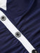 Costumi intero a pieghe scollo all'americana blu navy anni '50