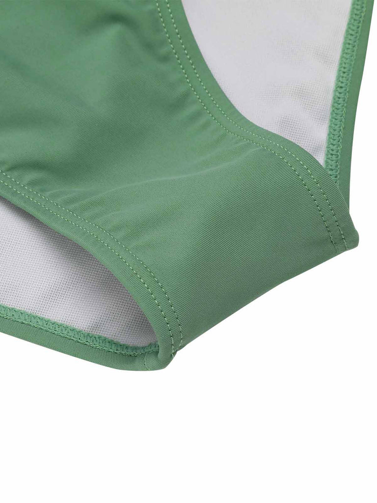 Costumi intero scollo all'americana stampa peonia verde anni '30
