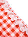 2PCS Costumi in pizzo plaid patchwork anni '60