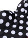 Costumi intero pois scollo all'americana nero e rosso anni '50