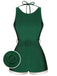 Costumi intero schiena scoperta con cintura verde anni '40