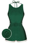 Costumi intero schiena scoperta con cintura verde anni '40
