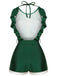 Costumi intero schiena scoperta con cintura verde anni '40