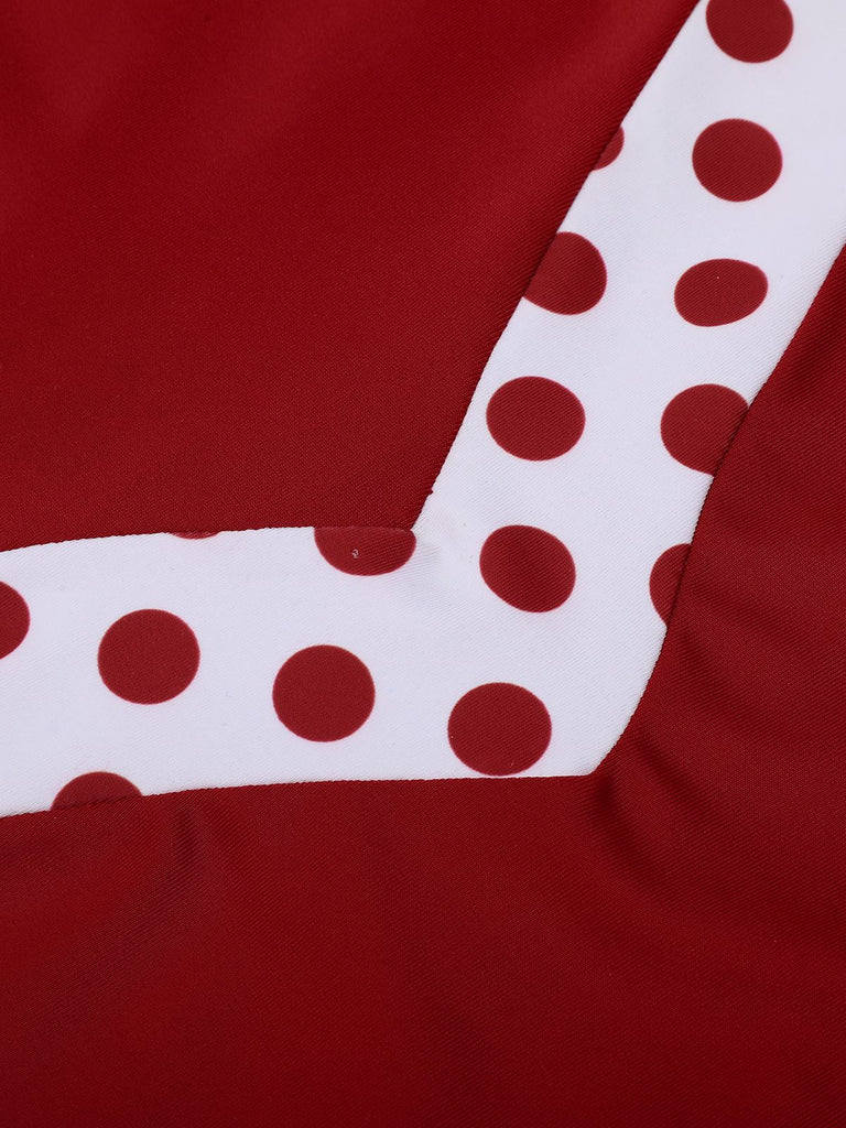 Costumi intero patchwork a pois blu anni '40