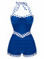 Costumi intero patchwork a pois blu anni '40