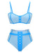 Costumi bottoni spalline sottil patchwork blu anni '50